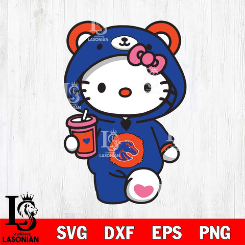 Boise State Broncos Cute Hello Kitty Svg Eps Dxf Png File, Digital Download, Instant Download