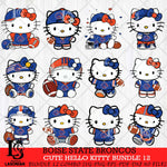 Boise State Broncos Cute Hello Kitty Bundle 12 SVG Eps Dxf Png File, NCAA Bundle svg, Digital Download, Instant Download