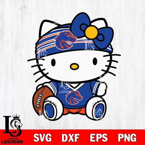 Boise State Broncos Cute Hello Kitty Football 12 Svg Eps Dxf Png File, NCAA svg, Digital Download, Instant Download