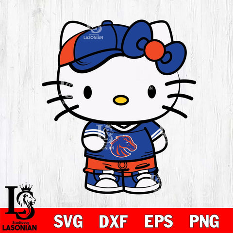 Boise State Broncos Cute Hello Kitty Football 2 Svg Eps Dxf Png File, NCAA svg, Digital Download, Instant Download