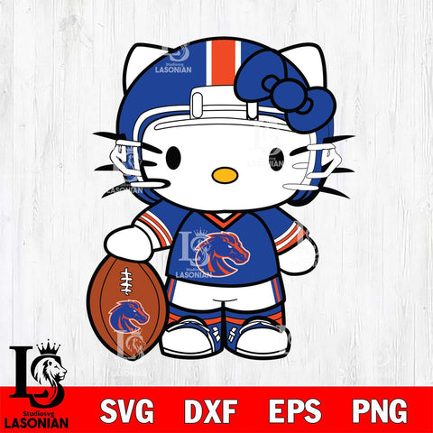 Boise State Broncos Cute Hello Kitty Football 3 Svg Eps Dxf Png File, NCAA svg, Digital Download, Instant Download