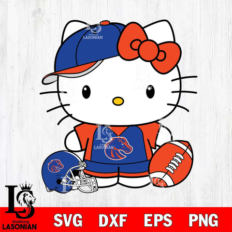 Boise State Broncos Cute Hello Kitty Football 4 Svg Eps Dxf Png File, NCAA svg, Digital Download, Instant Download