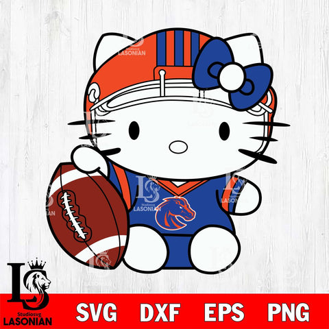 Boise State Broncos Cute Hello Kitty Football 5 Svg Eps Dxf Png File, NCAA svg, Digital Download, Instant Download