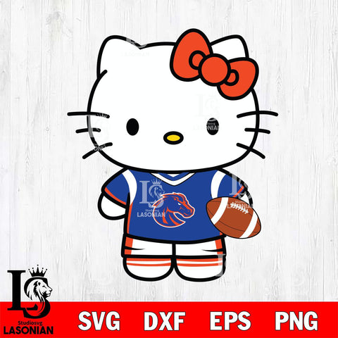 Boise State Broncos Cute Hello Kitty Football 8 Svg Eps Dxf Png File, NCAA svg, Digital Download, Instant Download