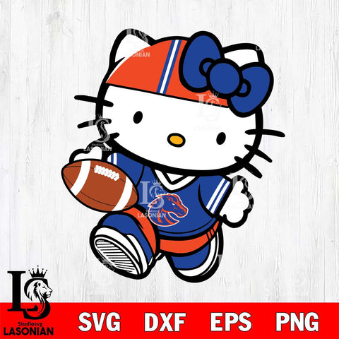 Boise State Broncos Cute Hello Kitty Football 9 Svg Eps Dxf Png File, NCAA svg, Digital Download, Instant Download