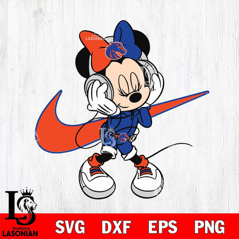 Boise State Broncos Cute Minnie Mouse Dancing Svg Eps Dxf Png File, NCAA svg, Digital Download, Instant Download