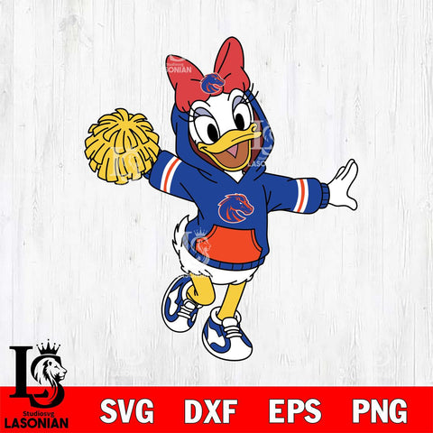 Boise State Broncos Daisy Duck Cheerleader Christmas File Cut, NCAA SVG DXF EPS PNG FILE, Digital Download , Criucut , Silhouette