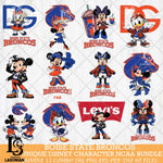 Boise State Broncos Disney character NCAA Bundle 12 Svg Eps Dxf Png File, Digital Download, Instant Download