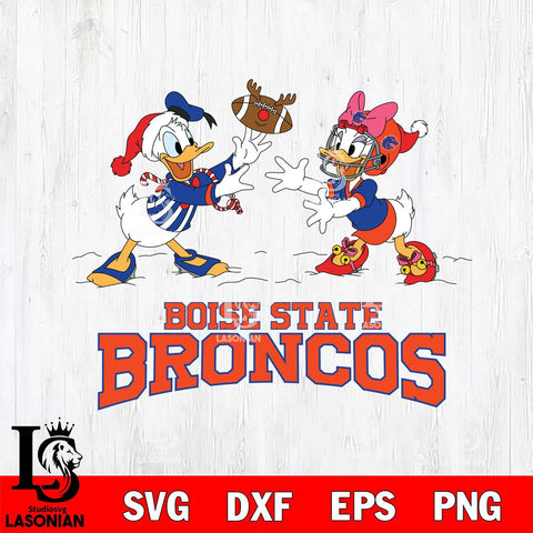 Boise State Broncos Donald Duck & Daisy Duck Football Cricut,Christmas SVG DXF EPS PNG FILE, NCAA Digital Download,Instant Download, Silhouette