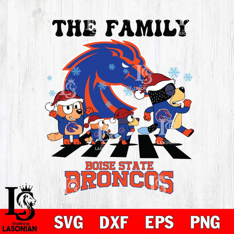 Boise State Broncos Family Bluey Christmas Svg Eps Dxf Png File, Digital Download