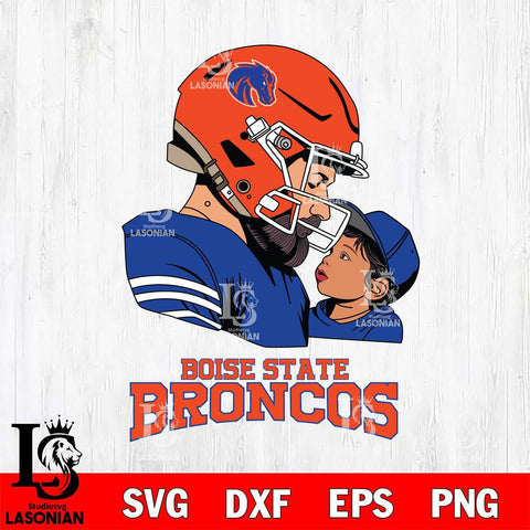 Boise State Broncos Father And Child Rugby SVG DXF EPS PNG FILE,NCAA SVG, Father day Digital Download,Instant Download, Silhouette