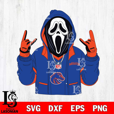 Boise State Broncos Ghostface Scream Football Halloween Svg Eps Dxf Png File, NCAA svg, Digital Download, Instant Download
