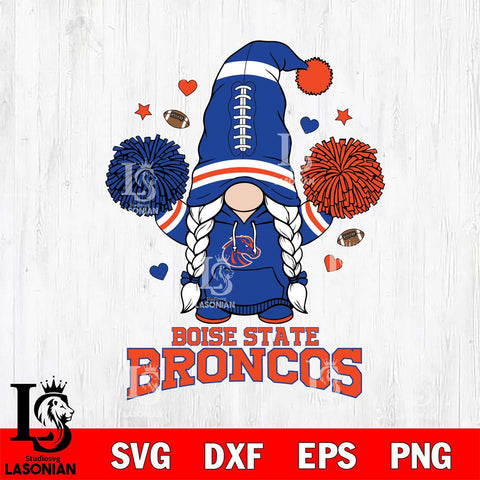 Boise State Broncos Gnome cheerleader File Cut, NCAA SVG, Digital Download , Criucut , Silhouette