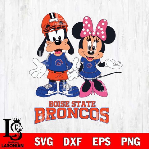 Boise State Broncos Goofy and Minnie mouse Football SVG DXF EPS PNG FILE,NCAA svg ,Football Digital Download,Instant Download, Silhouette