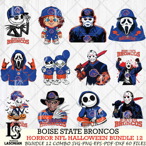 Boise State Broncos Halloween Bundle 12 SVG Svg Eps Dxf Png File, NCAA bundle svg, Digital Download, Instant Download