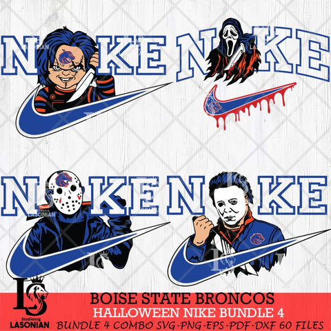 Boise State Broncos Halloween Nike NCAA Bundle 4 Svg Eps Dxf Png File, Digital Download, Instant Download