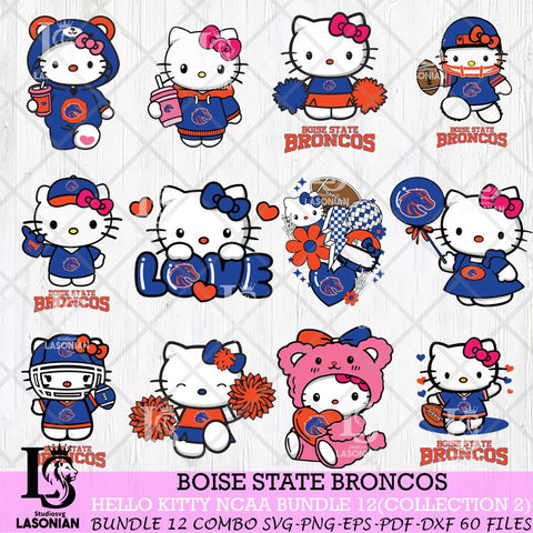 Boise State Broncos Hello Kitty Bundle 12 SVG Svg Eps Dxf Png File, Digital Download, Instant Download
