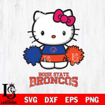 Boise State Broncos Hello Kitty Cheerleader 2 Svg Eps Dxf Png File, Digital Download, Instant Download