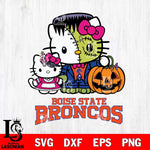 Boise State Broncos Hello Kitty Horror 10 Svg Eps Dxf Png File, Digital Download