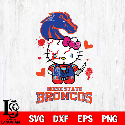Boise State Broncos Hello Kitty Horror 2 Svg Eps Dxf Png File, Digital Download
