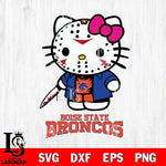 Boise State Broncos Hello Kitty Horror 3 Svg Eps Dxf Png File, Digital Download