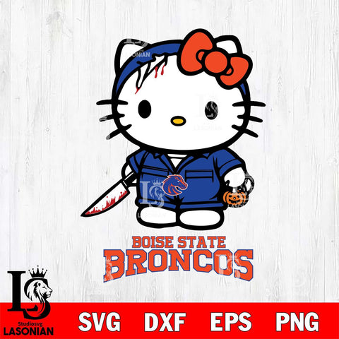 Boise State Broncos Hello Kitty Horror 5 Svg Eps Dxf Png File, Digital Download