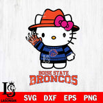 Boise State Broncos Hello Kitty Horror 6 Svg Eps Dxf Png File, Digital Download