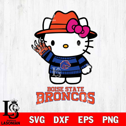Boise State Broncos Hello Kitty Horror 6 Svg Eps Dxf Png File, Digital Download
