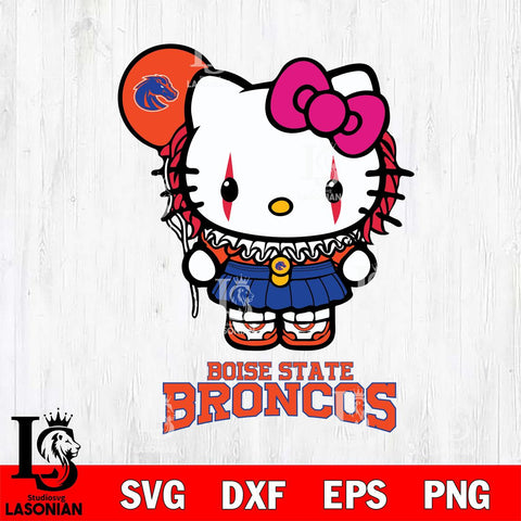 Boise State Broncos Hello Kitty Horror 7 Svg Eps Dxf Png File, Digital Download