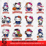 Boise State Broncos Hello Kitty Horror NCAA Bundle 12 SVG Svg Eps Dxf Png File, Digital Download