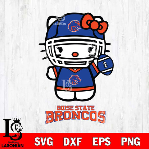Boise State Broncos Hello Kitty NCAA 1 Svg Eps Dxf Png File, Digital Download, Instant Download