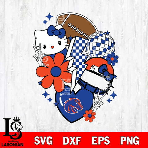 Boise State Broncos Hello Kitty NCAA 2 Svg Eps Dxf Png File, Digital Download, Instant Download