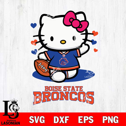 Boise State Broncos Hello Kitty NCAA 3 Svg Eps Dxf Png File, Digital Download, Instant Download