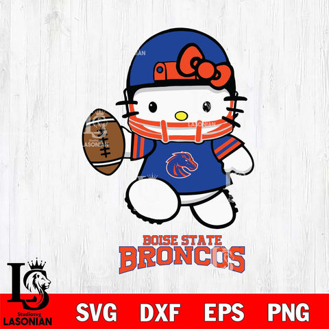 Boise State Broncos Hello Kitty NCAA 4 Svg Eps Dxf Png File, Digital Download, Instant Download