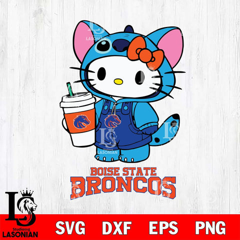 Boise State Broncos Hello Kitty Stitch Svg Eps Dxf Png File, NCAA svg, Digital Download, Instant Download