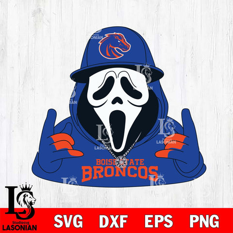 Boise State Broncos Horror Character Ghostface Sport Svg Eps Dxf Png File, NCAA svg, Digital Download, Instant Download