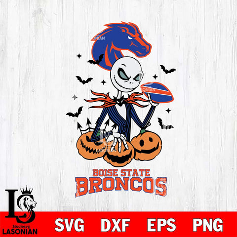 Boise State Broncos Jack Skellington 2 halloween Svg Eps Dxf Png File, NCAA svg, Digital Download, Instant Download