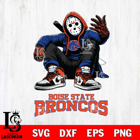 Boise State Broncos Jason Voorhees Halloween SVG Svg Eps Dxf Png File, Digital Download, Instant Download
