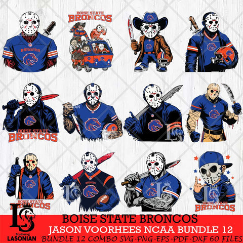 Boise State Broncos Jason Voorhees Horror Bundle 12 SVG Eps Dxf Png File, bundle NCAA svg, Digital Download, Instant Download