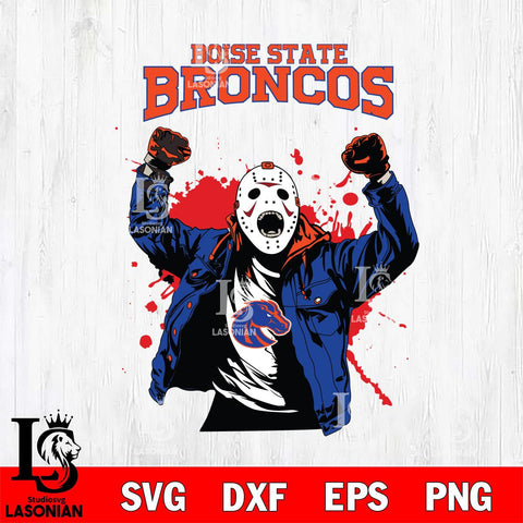Boise State Broncos Jason Voorhees Horror Halloween 3 Svg Eps Dxf Png File, NCAA svg, Digital Download, Instant Download
