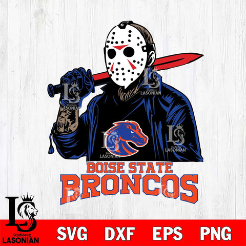 Boise State Broncos Jason Voorhees Horror Halloween Svg Eps Dxf Png File, NCAA svg, Digital Download, Instant Download