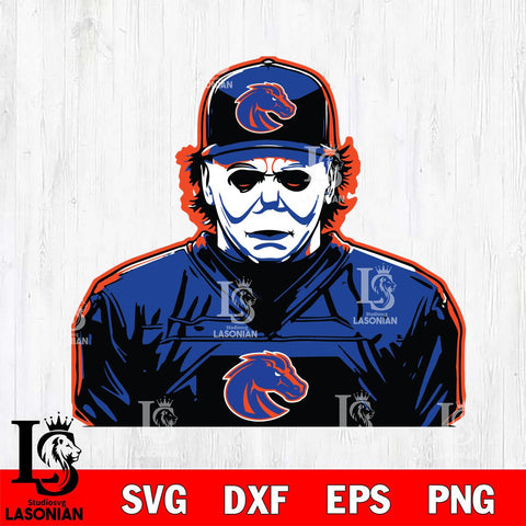 Boise State Broncos Michael Myers Horror Halloween Svg Eps Dxf Png File, NCAA svg, Digital Download, Instant Download