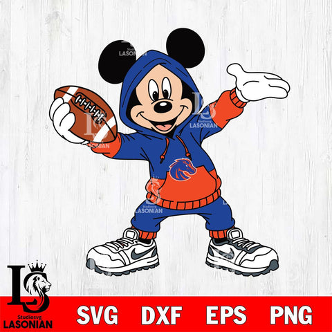 Boise State Broncos Mickey Disney Football Christmas File Cut, NCAA SVG DXF EPS PNG FILE, Digital Download , Criucut , Silhouette