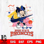 Boise State Broncos Minnie Mouse Dancing SVG DXF EPS PNG FILE, NCAA File Cut,Digital Download,Instant Download