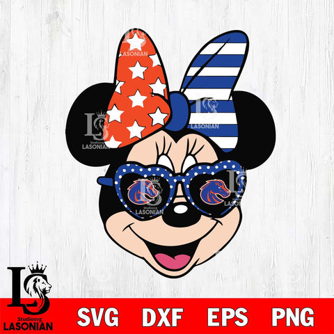 Boise State Broncos Minnie Mouse Love Svg Eps Dxf Png File, NCAA svg, Digital Download, Instant Download