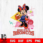Boise State Broncos Minnie Mouse Sport SVG DXF EPS PNG FILE, NCAA File Cut,Digital Download,Instant Download