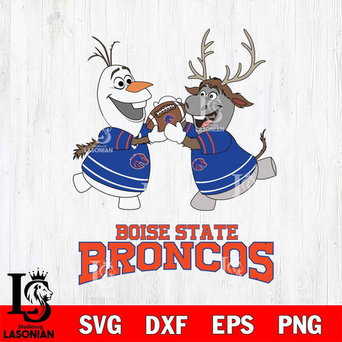 Boise State Broncos Olaf & Sven Football Cricut,Christmas SVG DXF EPS PNG FILE, NCAA Digital Download,Instant Download, Silhouette