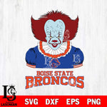 Boise State Broncos Pennywise Horror Sport 5 Svg Eps Dxf Png File, Digital Download