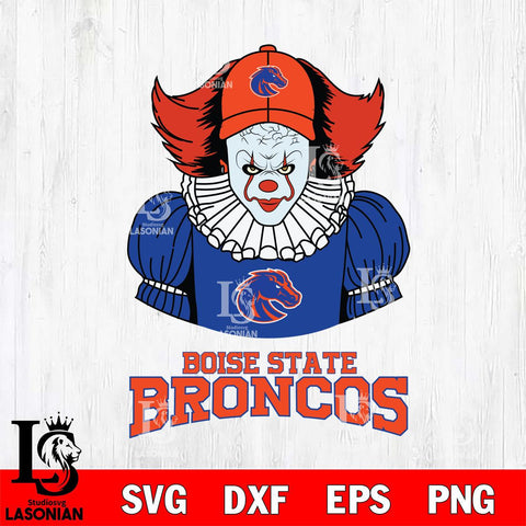Boise State Broncos Pennywise Horror Sport 7 Svg Eps Dxf Png File, Digital Download
