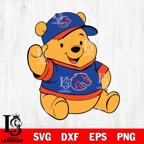 Boise State Broncos Pooh Bear Svg Eps Dxf Png File, NCAA svg, Digital Download, Instant Download
